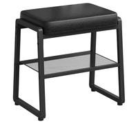 HOOBRO Banc à Chaussures avec Assise Rembourrée, Mousse de 5 cm d’Épaisseur, Étagère de Rangement en Dessous, Banc d’Entrée, Structure Métallique, pour Entrée, Salon, Chambre, Noir EBB26RHX01