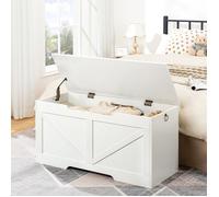 HOOBRO Banc de Rangement, Coffre à Jouets avec Couvercle, Coffre de Rangement, Robuste, pour Enfants, Couloir, Salon, Blanc