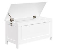 HOOBRO Banc de Rangement, Coffre de Rangement avec Charnières de Sécurité, Banquette, 76 cm, Rangement pour Jouet Enfant, Solide, Stable, Coffre à Jouets, Montage Facile, Blanc EWT75CW01G1