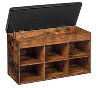 HOOBRO Banc de Rangement, Meuble Chaussure, Banc à Chaussures avec Siège Rembourré, Étagère à Chaussures, Porte-Chaussures