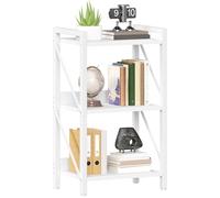 HOOBRO Bibliothèque à 3 Niveaux, Étagère d’Angle Moderne, Présentoir avec Rangement, Cadre Métallique, pour Salon, Chambre, Bureau, Cuisine, Entrée, Blanc EWW71SJ01