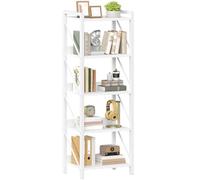 HOOBRO Bibliothèque à 5 Niveaux, Étagère d’Angle Moderne, Présentoir avec Rangement, Cadre Métallique, pour Salon, Chambre, Bureau, Cuisine, Entrée, Blanc EWW73SJ01