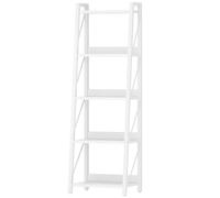 HOOBRO Bibliothèque à 5 Niveaux, Étagère Échelle, Étagère de Rangement d’Angle, Présentoir sur Pied, pour Salon, Chambre, Bureau, Cuisine, Blanc EWW305CJ01