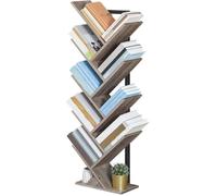 HOOBRO Bibliothèque à 9 Niveaux sur Pieds, Étagère en Forme d'Arbre, Meuble de Rangement pour Salon, Bureau, Décorative, Grège