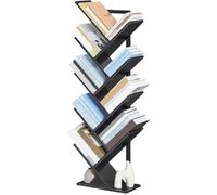 HOOBRO Bibliothèque à 9 Niveaux sur Pieds, Étagère en Forme d'Arbre, Meuble de Rangement pour Salon, Bureau, Décorative, Noir