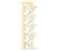 HOOBRO Bibliothèque en Forme d’Arbre à 8 Niveaux, Étagère d’Angle sur Pied, Étagère de Rangement Moderne avec Cadre en Métal, pour Livres, CD, Salon, Chambre, Bureau, Blanc EWW08CDSJ01