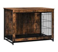 HOOBRO Cage pour Chiens, Niche Moderne pour Chien Intérieur, Maisonnette pour Animaux, 98 x 65 x 68 cm, Marron rustique