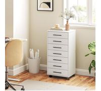 HOOBRO Caisson de Bureau 7 tiroirs, Meuble de Rangement Mobile, Placard de Rangement pour Dossier, pour Documents, Blanc