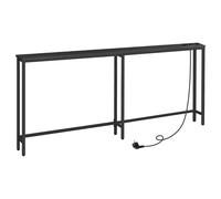 HOOBRO Console Meuble avec multiprise, Table Console avec Station de Charge, Bout de Canapé étroit, Console derrière Le canapé, pour entrée, Couloir, Hall, Noir EBB185CXG01