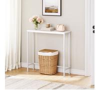 HOOBRO Console Meuble, Table Console Fine, Petite Table de Présentation, Table d’Entrée, Bout de Canapé, Table d'Appoint, Blanc