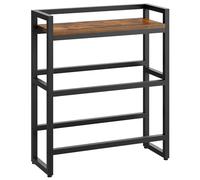 HOOBRO Étagère à 3 Niveaux pour 4 caisses de Boissons, Support pour casier de bières et de Fruits, Charge de 50 kg/Niveau, pour Cuisine, Garde-Manger, Boutique, Marron Rustique et Noir EBF103CJ01