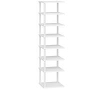 HOOBRO Étagère à Chaussures,Étagère d’Angle à 8 Niveaux, Étagère de Rangement Rustique, Présentoir Petits Espaces, Structure à Visser, pour Entrée, Couloir, Salon, Chambre, Armoire, Blanc EWW22XJ01