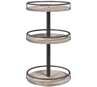 HOOBRO Étagère à Épices pivotante, Organisateur Rotatif à 3 Niveaux, Plateaux à Épices, Rangement Vertical, pour comptoir de Cuisine, Coiffeuse, Table à Manger, Grège et Noir EBG09TL01