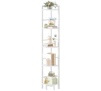 HOOBRO Étagère d’Angle, Étagère de Rangement à 5 Niveaux, Présentoir Vertical, Bibliothèque d’Angle, pour Salon, Chambre, Bureau, Cuisine, Blanc EWW100CJ01