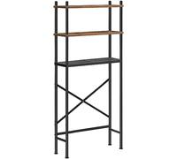 HOOBRO Étagère de Toilettes, Étagère de Salle de Bain à 3 Niveaux, Étagère WC, Étagère de Rangement, Gain de Place, pour Salle de Bain, Toilettes, Buanderie, Rustique et Noir EBF63TS01