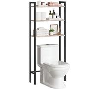 HOOBRO Étagère de Toilettes, Étagère WC, à 3 Niveaux, Étagère de Salle de Bain, Gain de Place, Montage Facile, Grège et Noir EBG41TS01