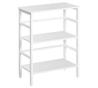 HOOBRO Étagère Échelle, Étagère à Disques, Bibliothèque à 3 Niveaux, Porte-Plante, Table de Téléphone, Cadre Métallique Stable, pour Salon, Chambre, Bureau, Blanc EWT86CJ01