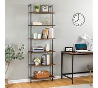 HOOBRO Étagère Échelle, Étagère Murale en Bois d’ingénierie à 6 Niveaux, Bibliothèque Étroite, Présentoir, Étagère de Rangement