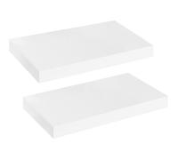 HOOBRO Étagères Murales, Lot de 2, Tablettes Flottantes, Suspendues, avec Supports Cachés, Longueur 40 cm, Blanc