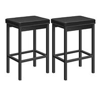 HOOBRO Lot de 2 Tabouret de Bar, Tabouret de Cuisine, Rembourrage en Mousse d'Épaisseur de 63 cm, Cadre en Métal, 5cm de Haut, pour Cuisine, Restaurant, Café, Comptoir, Noir EBB21BY01
