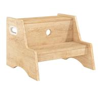 HOOBRO Marche Pied à 2 Niveaux pour Enfants, Tabouret pour Enfants avec poignées découpées et Pattes antidérapantes, Escabeau de Toilettes, pour Salle de Bain, Couleur Bois ENL05JD01