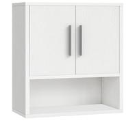 HOOBRO Meuble de Rangement, Mural pour Salle de Bains, Armoire à Pharmacie, 38 x 18 x 41 cm, Placard de Toilettes Suspendu avec Panneau réglable, pour Cuisine, Chambre, Blanc EWT18CW01