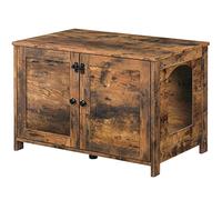 HOOBRO Niche pour Chat, Armoire pour Chat, Maison de Toilettes avec Doubles Portes, avec Interne Planche réglable, Cadre en Bois Robuste, pour Salon, Entrée, Couloir, Marron Rustique EBF03MW01G1