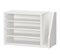 HOOBRO Organisateur à Dossier en bois d’ingénierie, Bannette de Rangement Bureau, Rangement à Courrier, Organisateur de Bureau, pour dossiers, courriers, enveloppes, magazines Blanc EWT41WF01