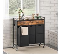 HOOBRO Panier à Linge, Corbeille à Linge Sale, Rangement 3 Compartiments, 3 Sacs en Tissu Oxford Amovibles, 3 x 43,4 L