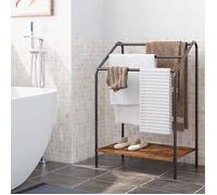 HOOBRO Porte-Serviettes, Barre de Séchage, Porte-Serviettes sur Pied, avec 3 Barres, pour Salle de Bain, couvertures, journaux