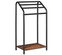 HOOBRO Porte-Serviettes, Barre de Séchage, Porte-Serviettes sur Pied, avec 4 Barres et Planche, Petits Espace, Stable, pour Salle de Bain, couvertures, journaux EBF64LB01