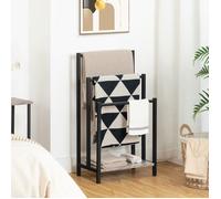 HOOBRO Porte-Serviettes, Range-Serviettes avec 3 Barres, Support Salle de Bain, Étagère de Rangement, 43 x 28 x 81 cm, Grège