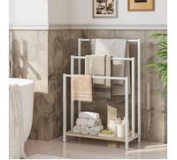 HOOBRO Porte-Serviettes, Range-Serviettes avec 3 Barres, Support Salle de Bain, Étagère de Rangement, 43 x 28 x 81 cm