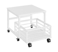 HOOBRO Support de Mini-Réfrigérateur avec Panier Mobile, Étagère de Mini-Frigo, avec roulettes et Pieds réglables, Cadre métallique, pour Maison, Bureau, dortoir, Blanc EWW155TL01