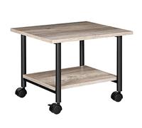 HOOBRO Support d'Imprimante, Chariot Mobile à 2 Niveaux avec roulettes, 48,5 x 40 x 36,5 cm, Style Industriel, Cadre en Métal, pour Bureau, Domicile, Copieur, Scanner, Grège et Noir EBG02PS01