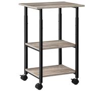 HOOBRO Support d'Imprimante, Chariot Mobile à 3 Niveaux, Étagère à roulettes, 48 x 40 x 76 cm, Facile à Installer, Style Industriel, Stable, pour Bureau, École, Domicile, Grège et Noir EBG03PS01G1