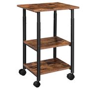 HOOBRO Support d'Imprimante, Chariot Mobile à 3 Niveaux, Étagère à roulettes, 48 x 40 x 76 cm, Facile à Installer, Style Industriel, Stable, pour Bureau, École, Marron Rustique et Noir EBF03PS01G1