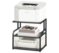 HOOBRO Support Imprimante, Étagère à 3 Niveaux pour Imprimante, Support d’Imprimante sous Le Bureau, Étagère de Rangement avec Tablette Réglable, pour Télétravail, Bureau, Cuisine, Noir EBB06PS01