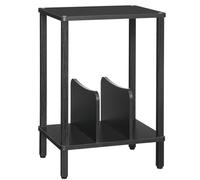 HOOBRO Support pour Tourne-Disque à 2 Niveaux, Table Platine Vinyle en Bois Style Industriel, avec Séparateurs, pour 100 Disques Vinyle et CD, Table d'Appoint pour Salon, Noir EBK05RS01