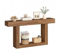 HOOBRO Table Console Extensible, Table d'Entrée, Marron