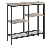 HOOBRO Table Console, Table d’Appoint de 75 cm, Bout de Canapé, Table d’Entrée Industrielle à 4 Niveaux, pour entrée, Salon, Couloir, Gris et Noir EBG79XG01