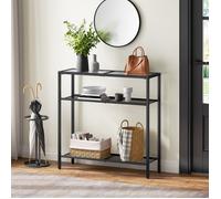 HOOBRO Table Console, Table d'Appoint avec 2 Étagères, Table Canapé, pour Couloir, Entrée, Salon, Chambre et Bureau