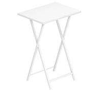 HOOBRO Table d’Appoint, Bouts de Canapé, Tables Pliables de Style Industriel, Tables-Plateaux de Télévision, Basse Table pour Petit Espace, pour Salon, Chambre, Blanc EWW15BZ01