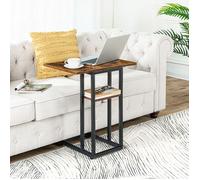 HOOBRO Table d’Appoint de Canapé Pliable en Forme de C, Petite Table Basse de Style Industriel, Table à Café et de Collation