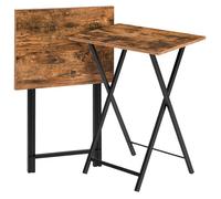 HOOBRO Table d’Appoint, Pliable, Tables-Plateaux Lot de 2, Bout de Canapé, Tables de Chevet, Style Industriel, pour Petit Espace