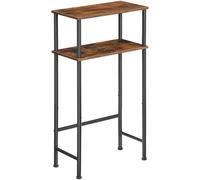 HOOBRO Table d’Entrée à 2 Niveaux, Table de Canapé Étroites avec 2 Étagères Ouvertes, 4 Pieds Réglables, Console Meuble, Cadre Métallique, pour Entrée, Chambre, Marron Rustique et Noir EBF40XG01