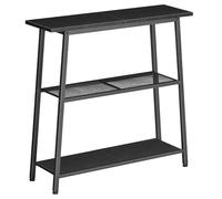 HOOBRO Table d’Entrée à 3 Niveaux, Console, Table d’Appoint Étroite, Table de Canapé avec Étagères Ouvertes, Petite Table de Réception, pour Entrée, Couloir, Salon, Noir EBB62XG01