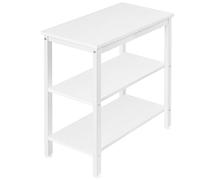 HOOBRO Table d'Appoint, Bout de Canapé à 3 Niveaux, Table de Chevet de Style Industriel, pour Salon, Chambre, Cuisine, Montage Facile, Cadre en Métal, Blanc EWT14BZ01