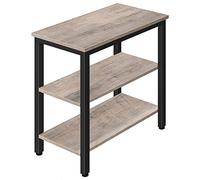 HOOBRO Table d'Appoint, Bout de Canapé à 3 Niveaux, Table de Chevet de Style Industriel, pour Salon, Chambre, Cuisine, Montage Facile, Cadre en Métal, Grège EBG14BZ01