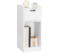 HOOBRO Table de Chevet Étroite, Petite Table Basse avec Tiroir pour Chambre, Bout de Canapé Ultra-Fin pour Salon, Table d'Appoint Moderne en Bois, pour Petits Espaces, Blanc EWT325BZ01